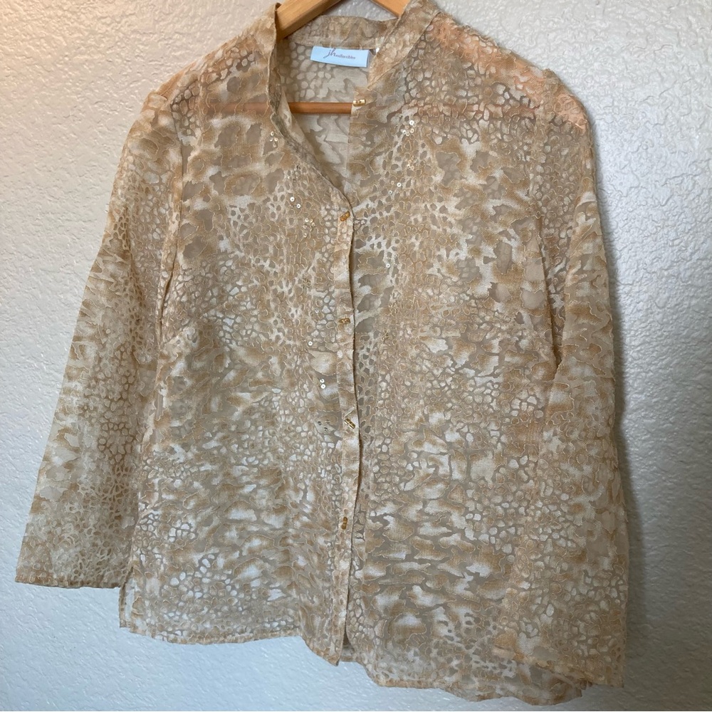 JH Collectibles Tan Textured Fabric Size Small Rayon and Nylon fabric
